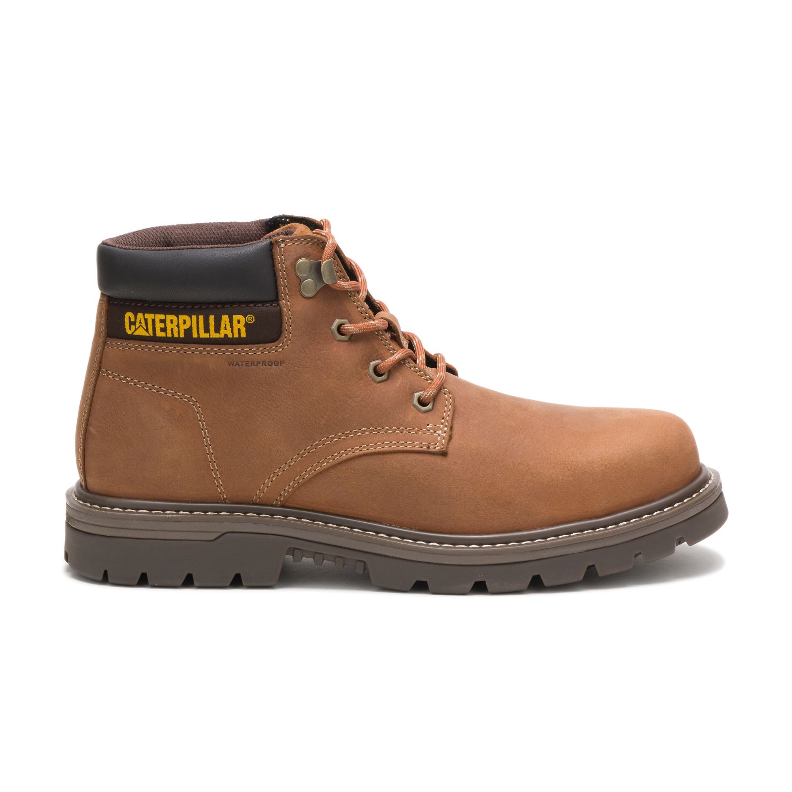 Caterpillar Outbase Waterproof Steel Toe Philippines - Mens Work Boots - Brown 26183KHOS